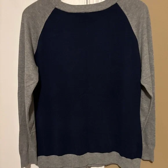 New Directions Gray and Navy Studded Sweater - Picture 4 of 4